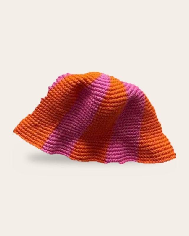 Citrus Swirl Bucket Hat, handmade crochet bucket hat