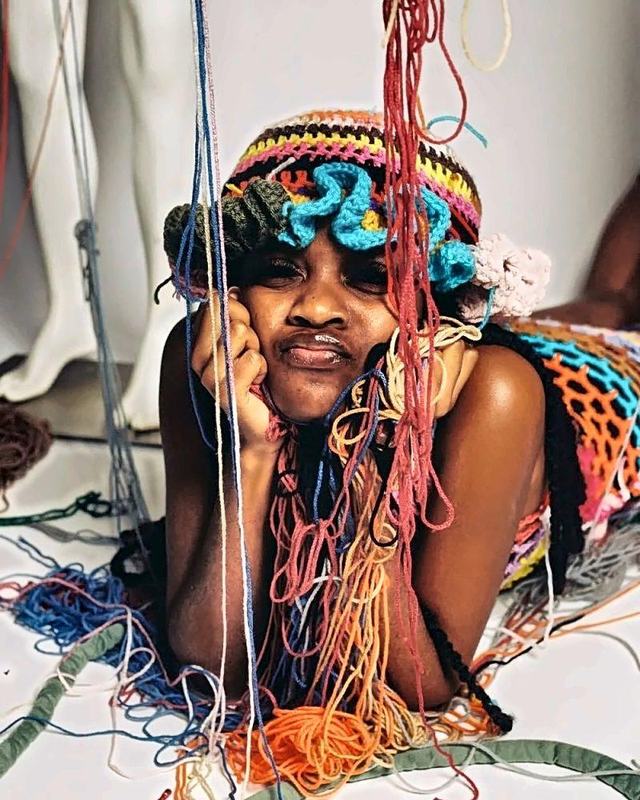 Customer wearing Hookagé handmade crochet, photo 1