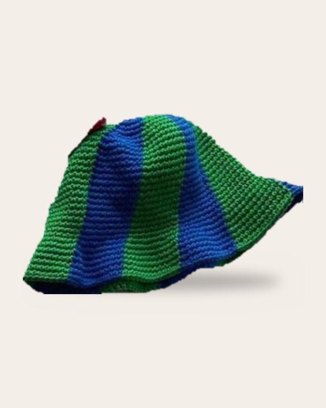 Garden Stripe Bucket Hat, handmade crochet bucket hat