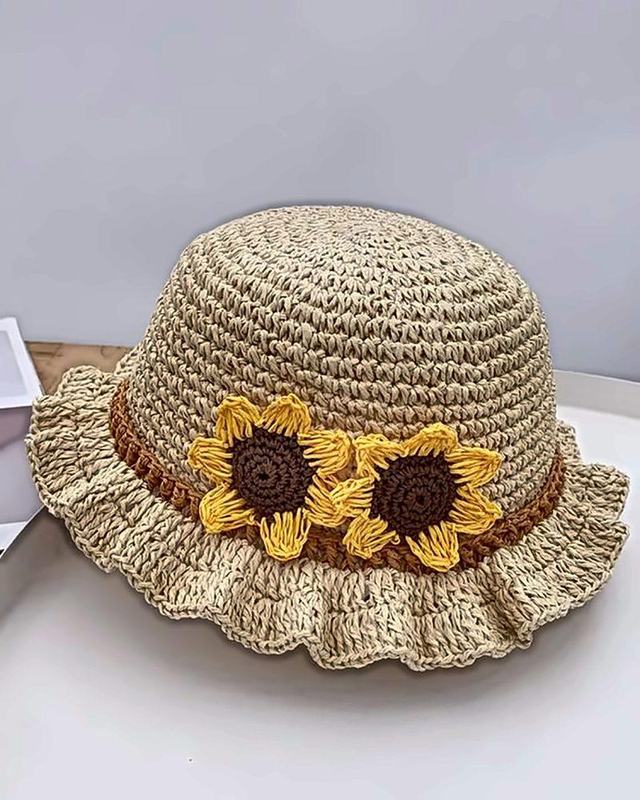 Sunflower Sun Hat, handmade crochet sun hat